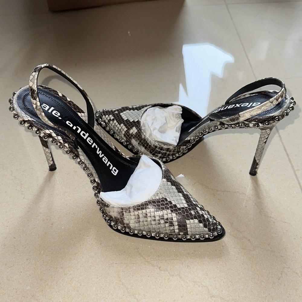 Alexander Wang snakeskin slingback pumps